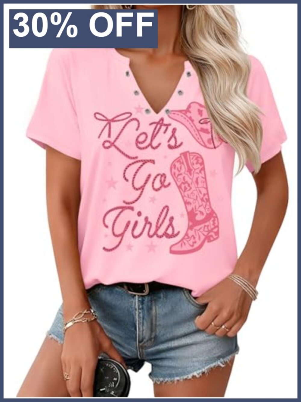 Country Music Shirts for Women V-Neck Concert Cowboy Cowgirl T-Shirt